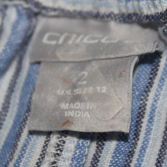 L Chico’s 100% Linen Striped Pants - Picture 11 of 13